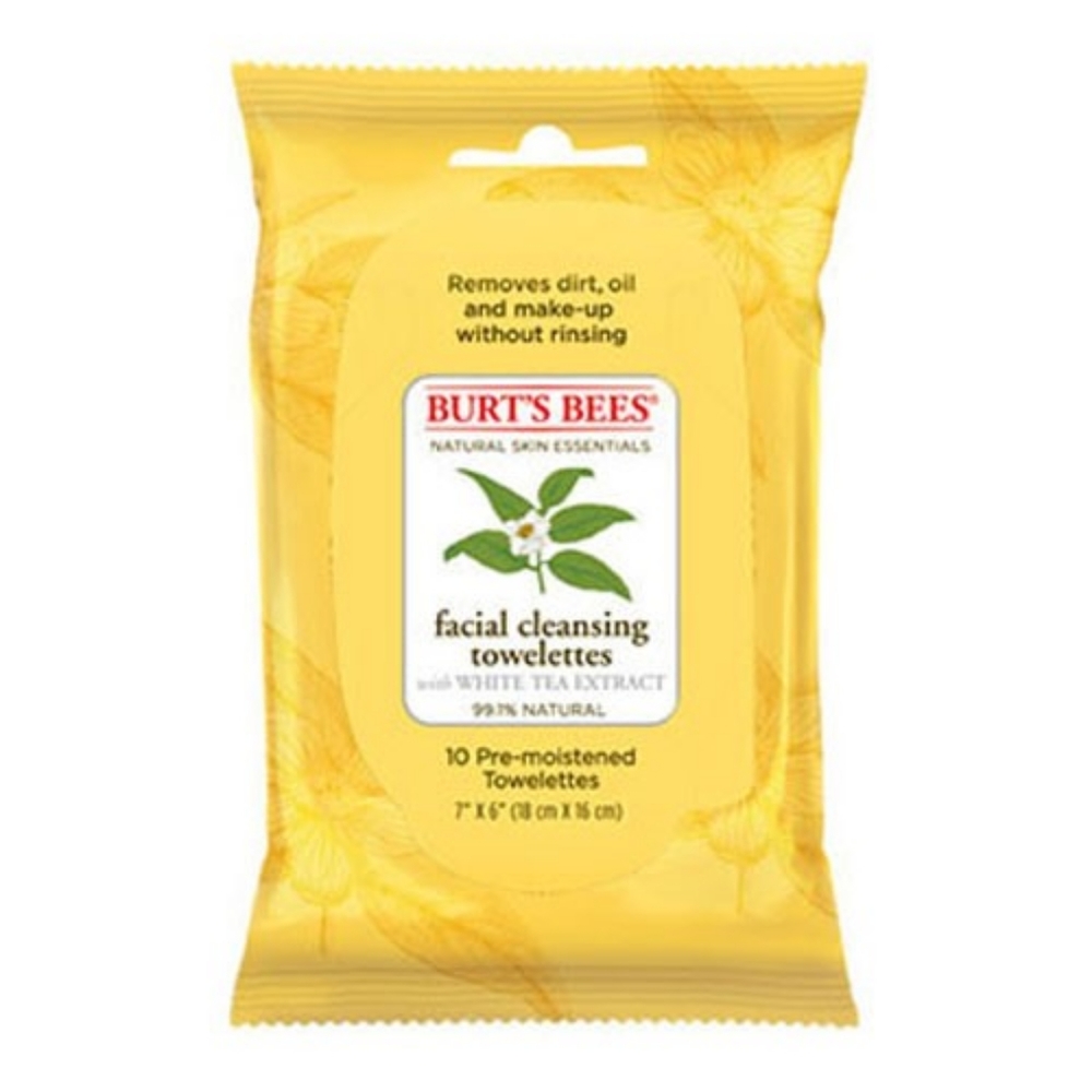 (8) Burts bees Facial cleansing towelettes with white tea extract